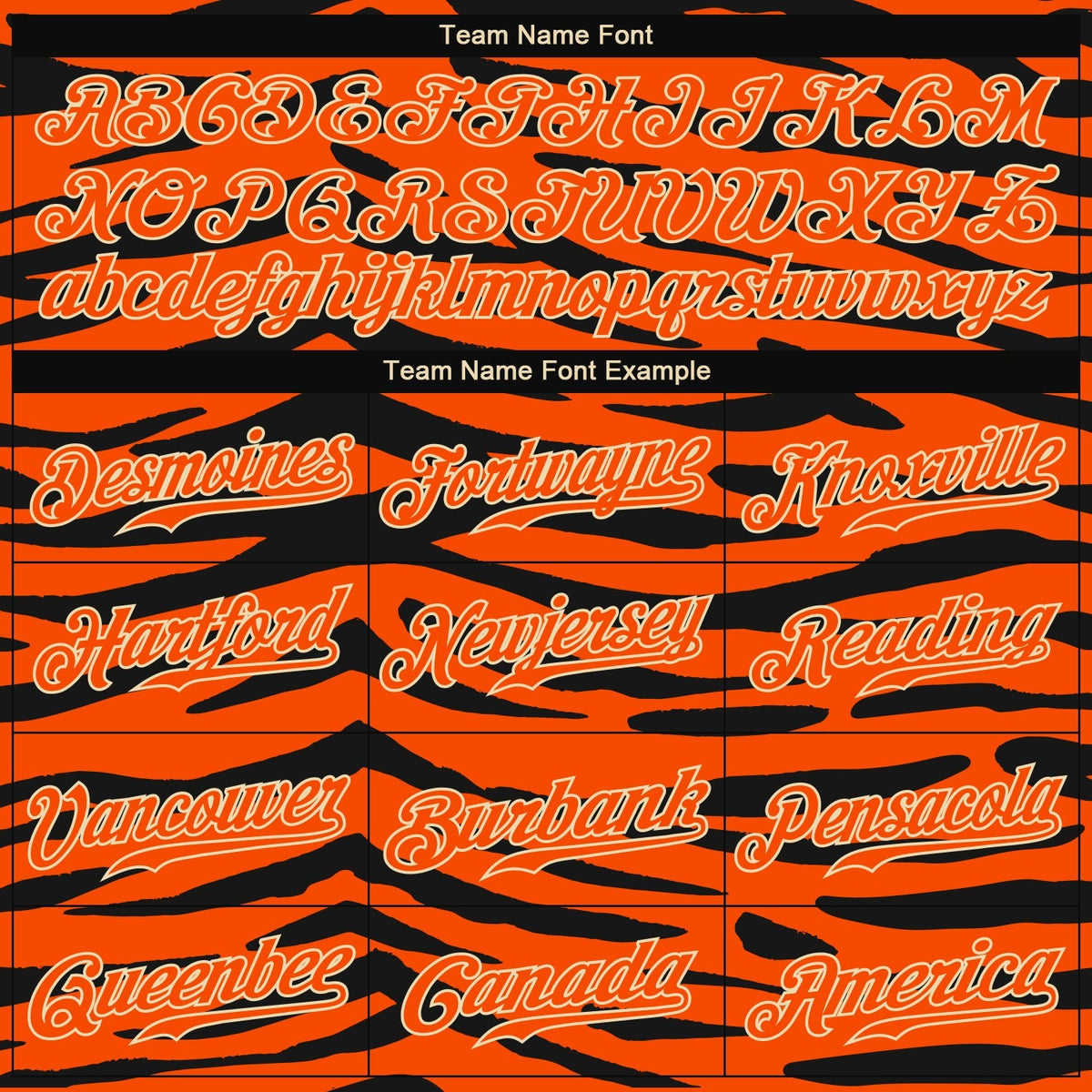 Custom Baseball Jersey - Orange Orange-Black 3D Pattern Design Tiger