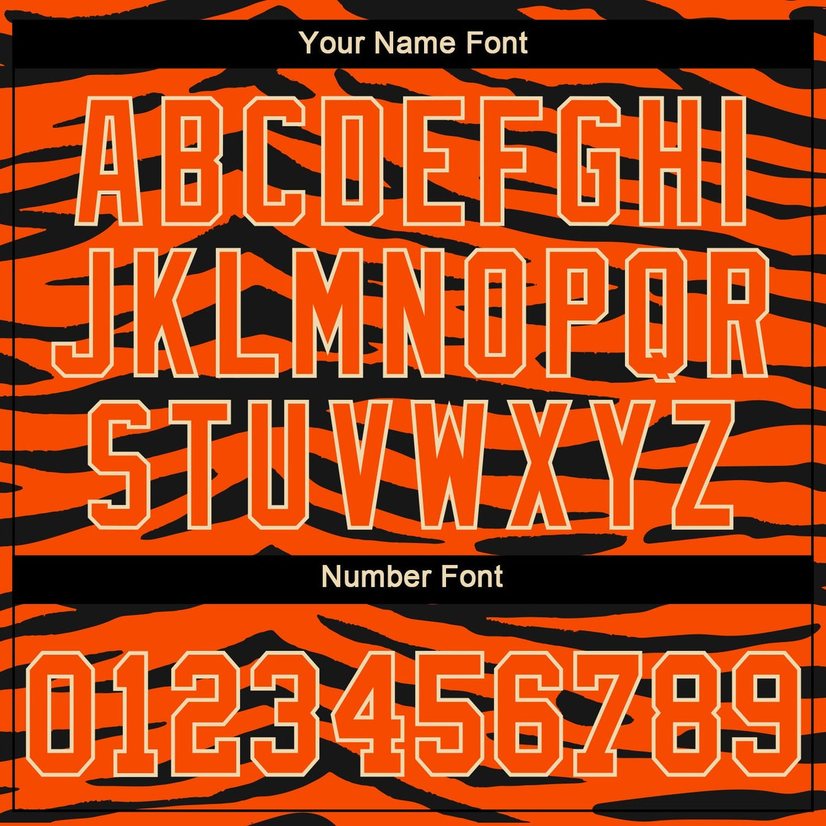 Custom Baseball Jersey - Orange Orange-Black 3D Pattern Design Tiger