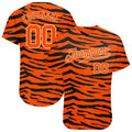 Custom Baseball Jersey - Orange Orange-Black 3D Pattern Design Tiger