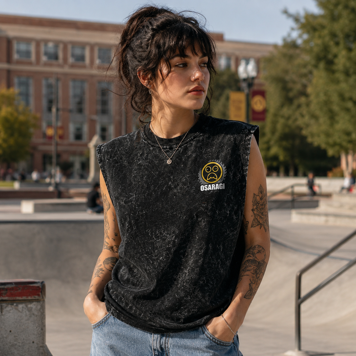 Osaragi Sakamoto Days Anime Tank Top - Silent Cut Acid Wash Vest