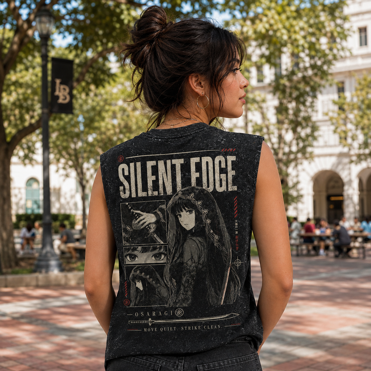 Osaragi Sakamoto Days Anime Tank Top - Silent Edge Acid Wash Vest