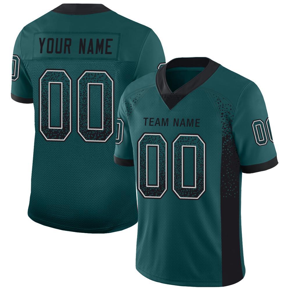 Custom Football Jersey - Midnight Green Black-White Drift Fashion