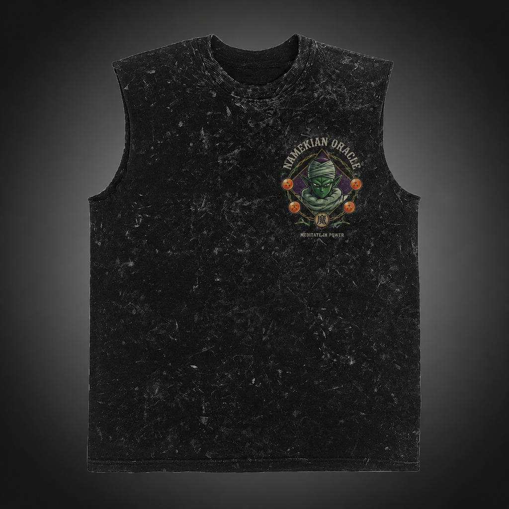 Piccolo Dragon Ball Anime Tank Top - Namekian Oracle Acid Wash Vest