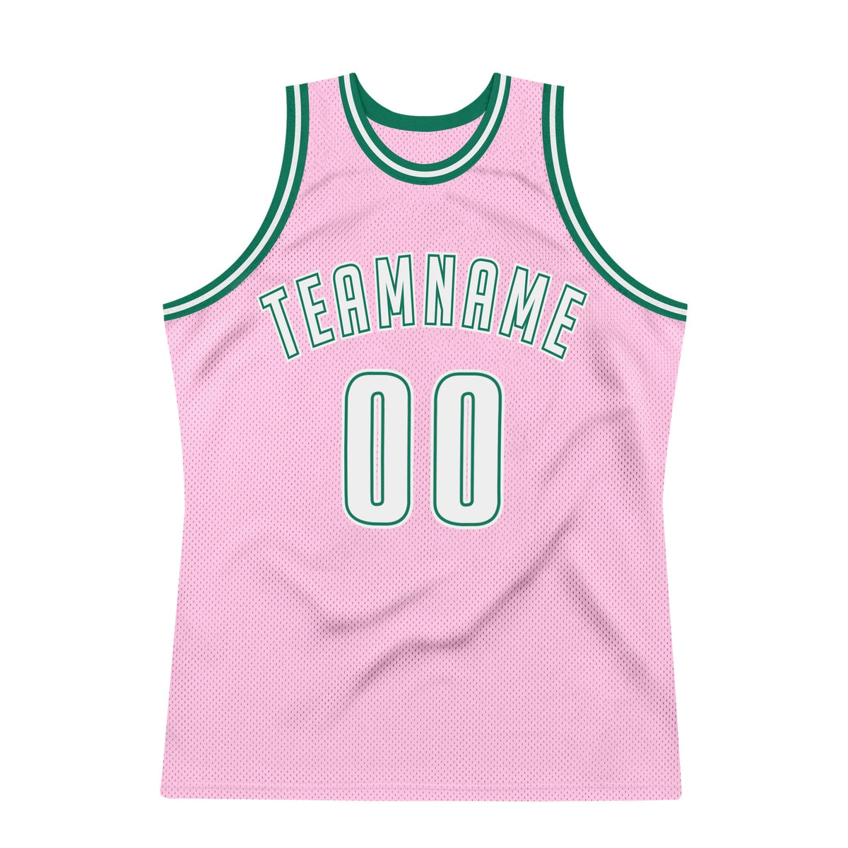 Custom Basketball Jersey - Light Pink White-Kelly Green Throwback