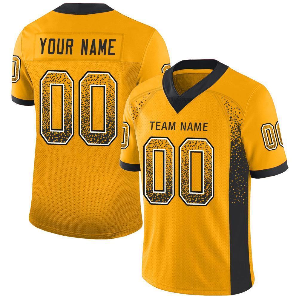 Custom Football Jersey - Gold Black-White Drift Fashion