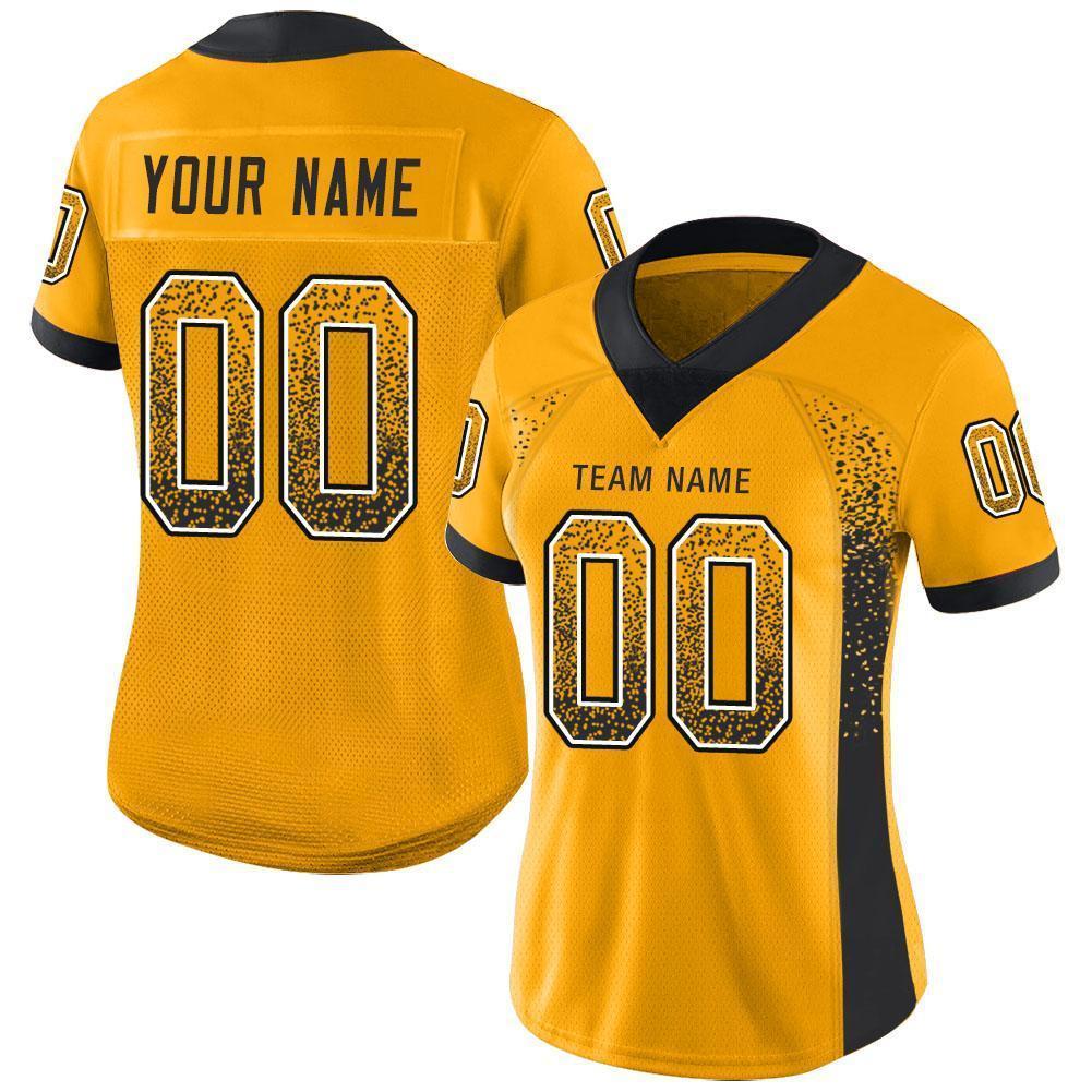 Custom Football Jersey - Gold Black-White Drift Fashion