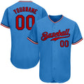 Custom Baseball Jersey - Powder Blue Red-Navy