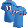 Custom Baseball Jersey - Powder Blue White-Red