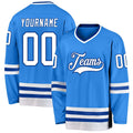 Custom Hockey Jersey - Powder Blue White-Royal