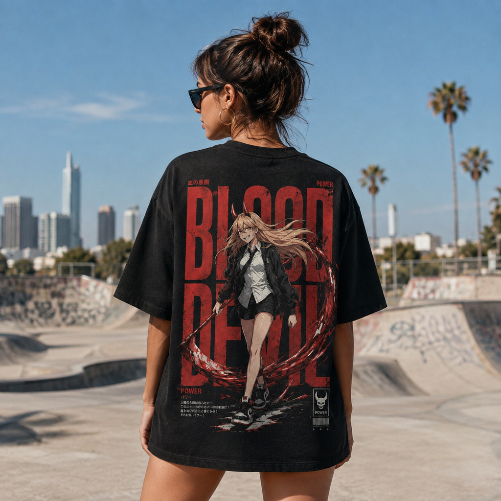 Power Chainsaw Man Anime Graphic Tee - Blood Devil
