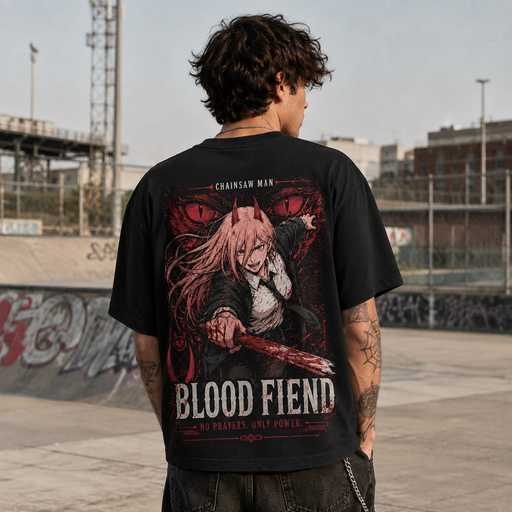 Power Chainsaw Man Anime Graphic Tee - Blood Fiend