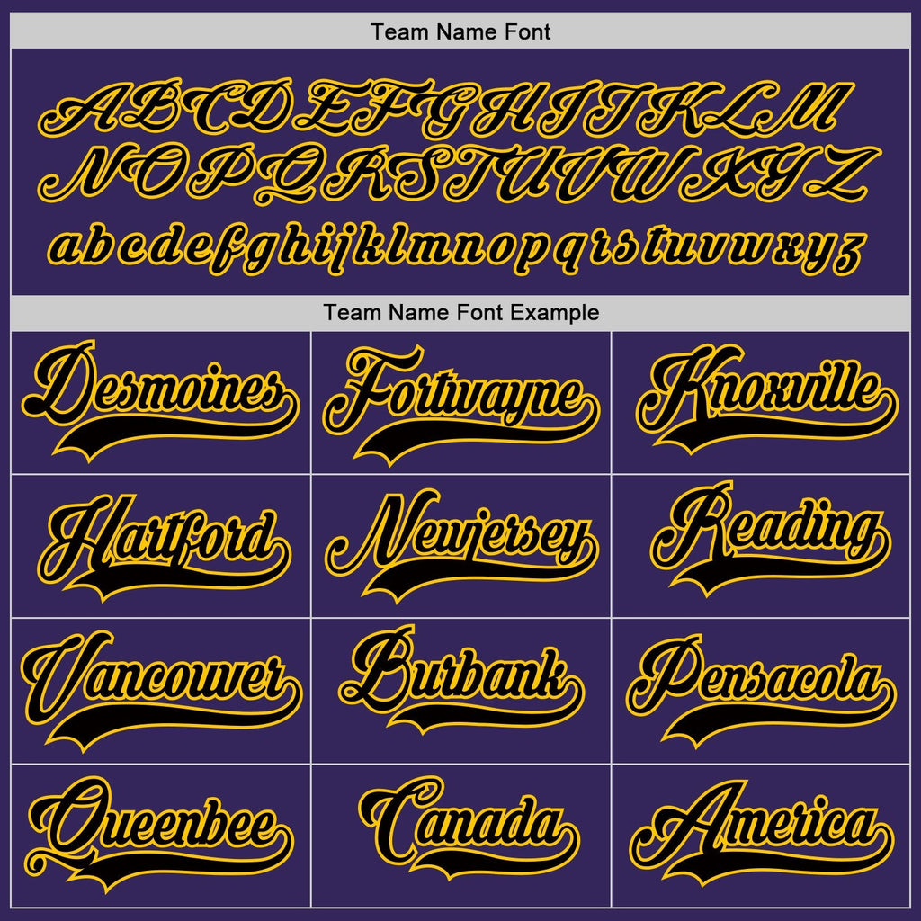 Custom Hockey Jersey - Purple Black-Gold - Style Purple0153