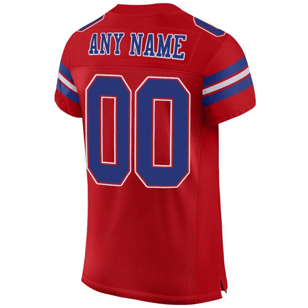 Custom Football Jersey - Red Royal-White Mesh