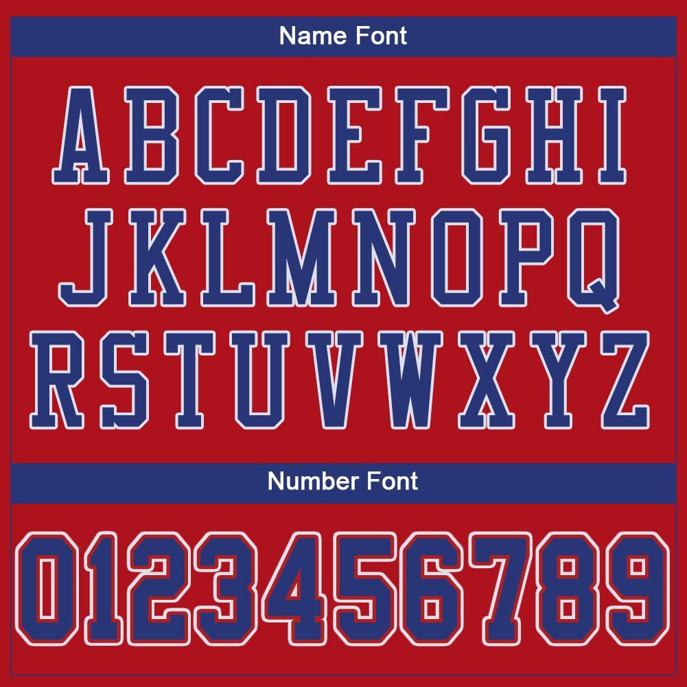 Custom Football Jersey - Red Royal-White Mesh