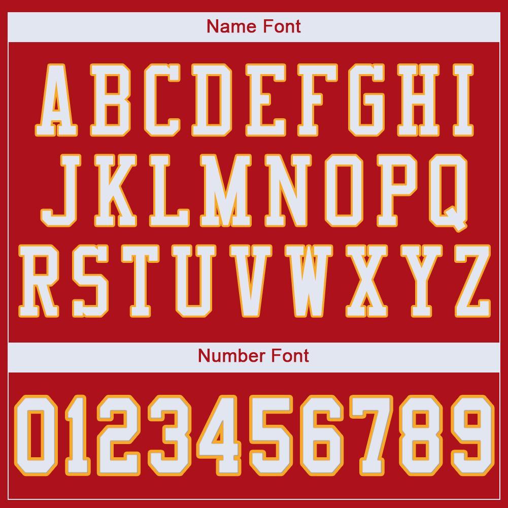 Custom Football Jersey - Red White-Gold Mesh - Style Red0008