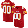 Custom Football Jersey - Red White-Gold Mesh - Style Red0008