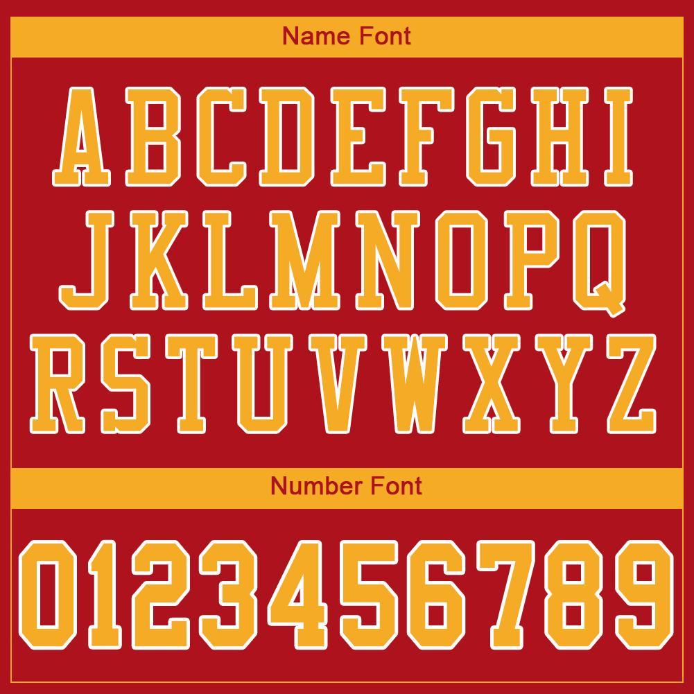 Custom Football Jersey - Red Gold-White Mesh