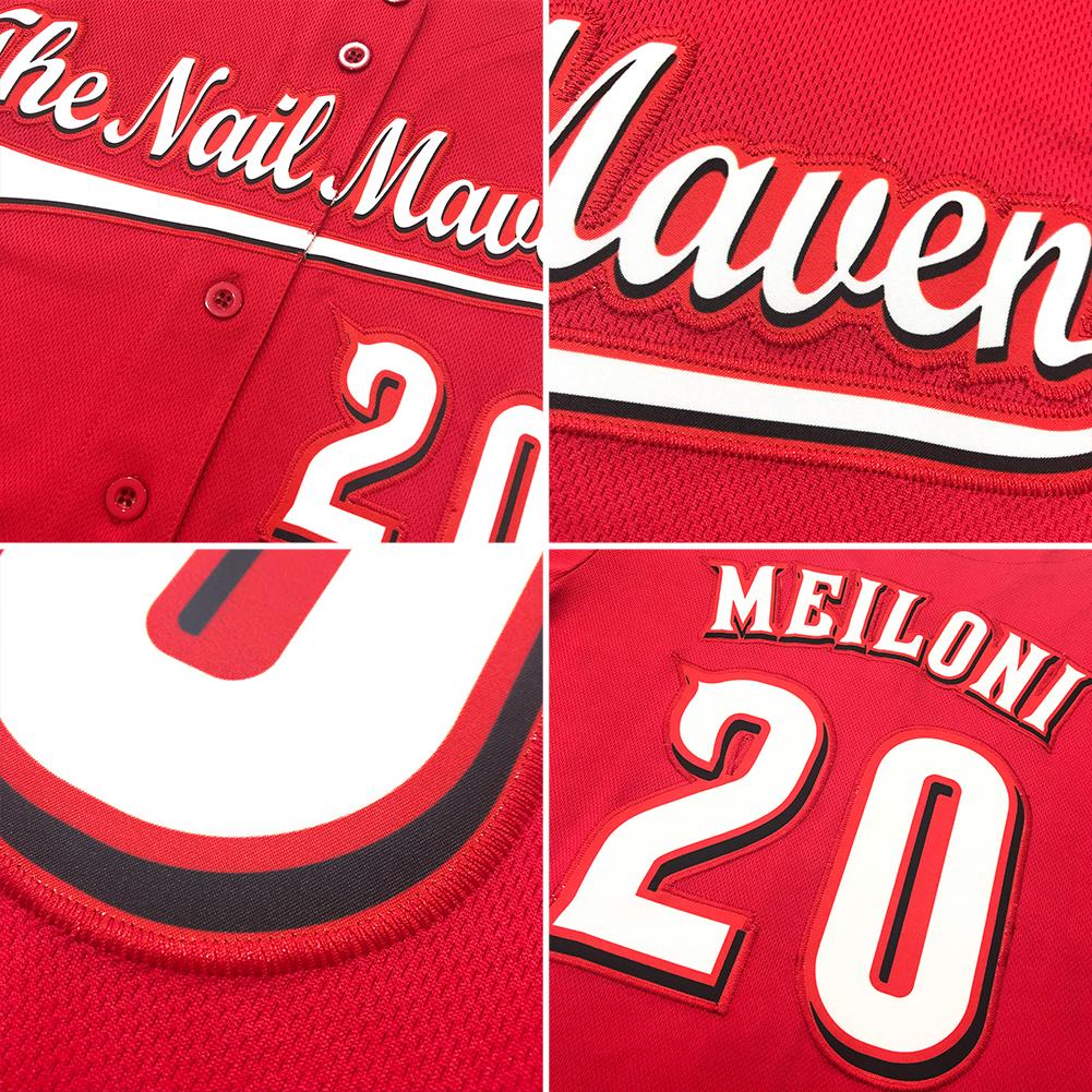 Custom Baseball Jersey - Red White-Navy