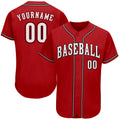 Custom Baseball Jersey - Red White-Black - Style Red0051