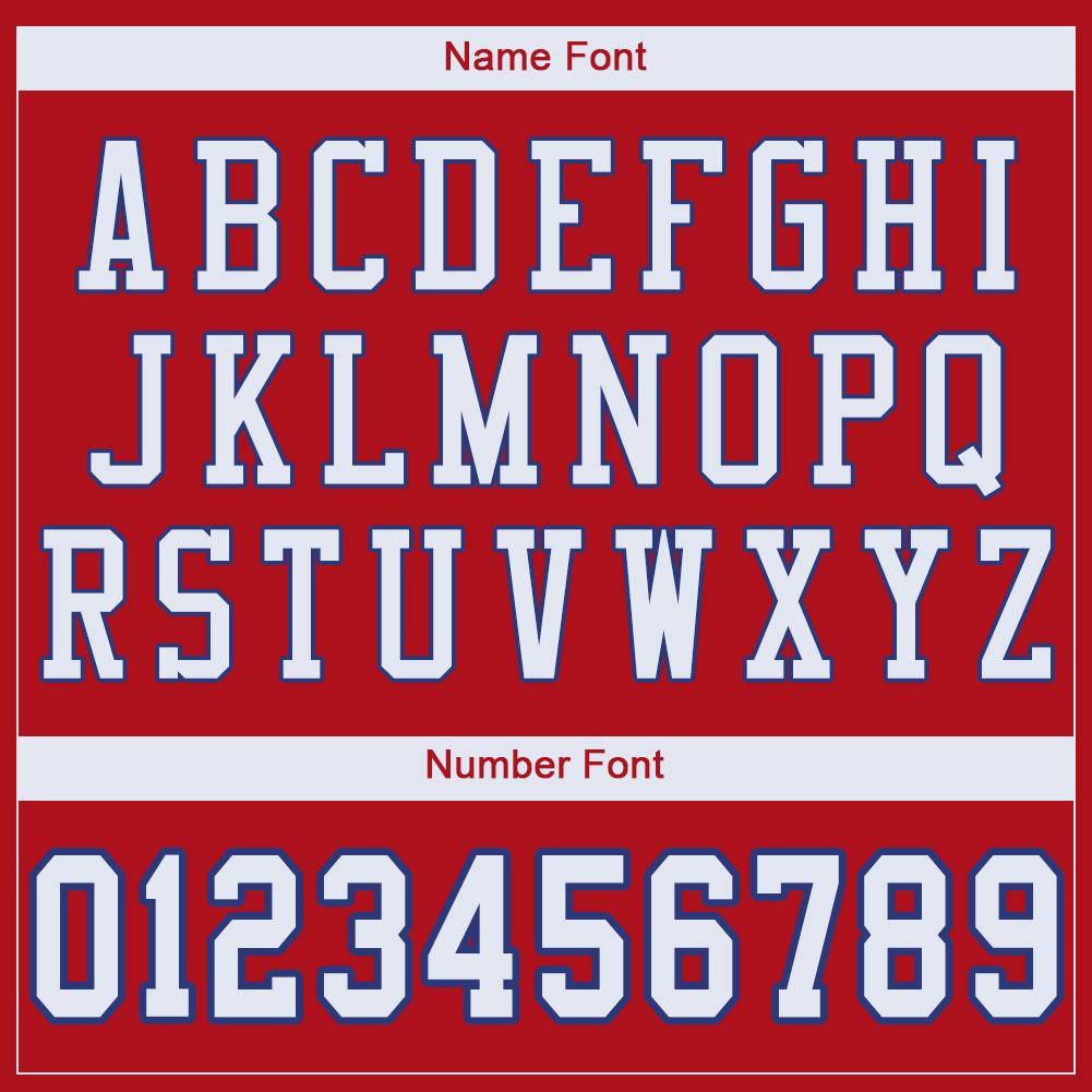 Custom Football Jersey - Red White-Royal Mesh