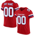Custom Football Jersey - Red White-Royal Mesh
