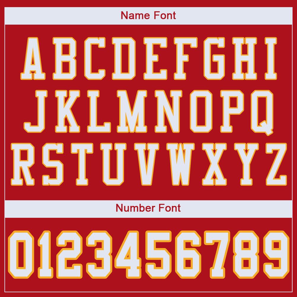 Custom Football Jersey - Red White-Gold Mesh - Style Red0088