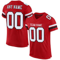 Custom Football Jersey - Red White-Black Mesh