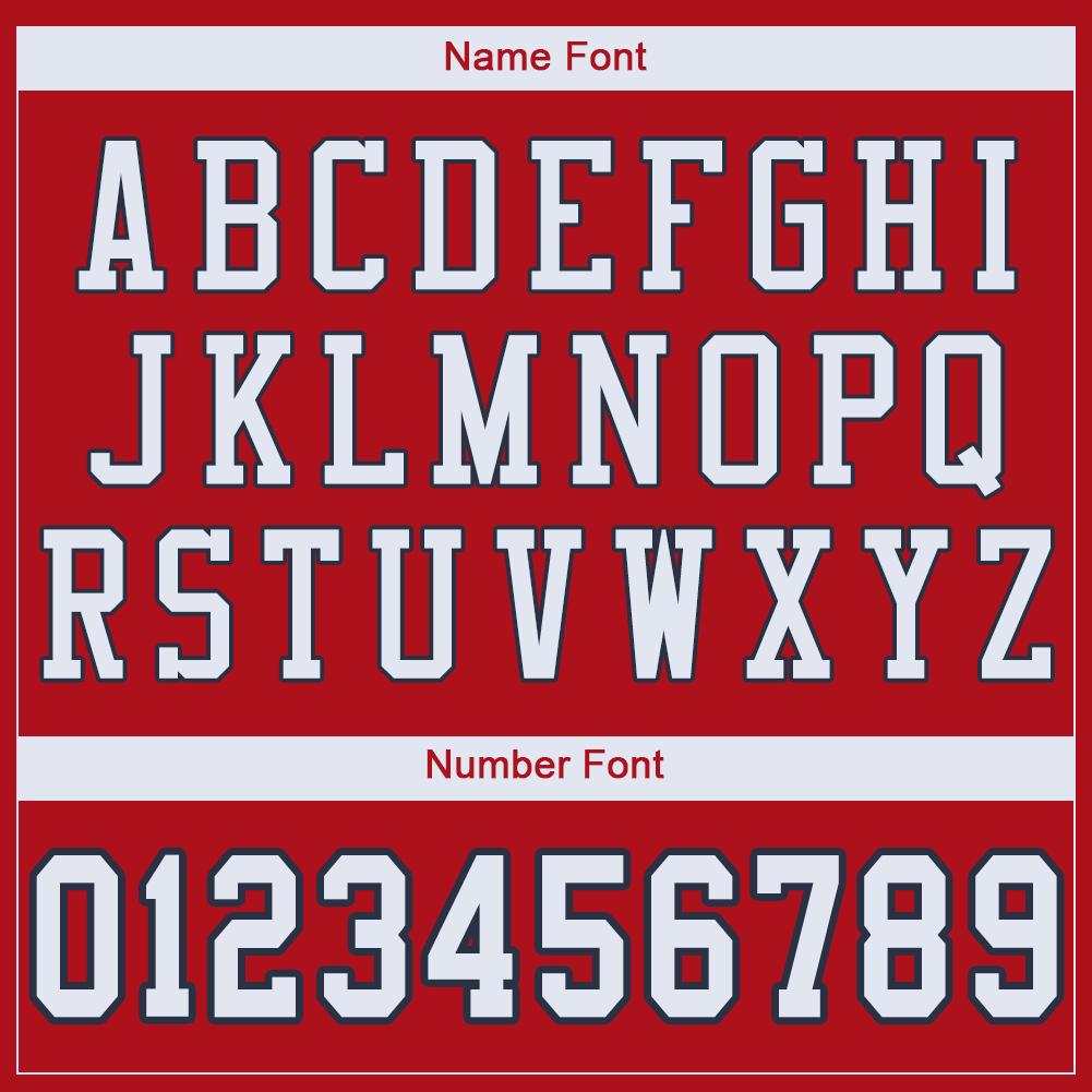 Custom Football Jersey - Red White-Navy Mesh