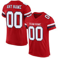Custom Football Jersey - Red White-Navy Mesh