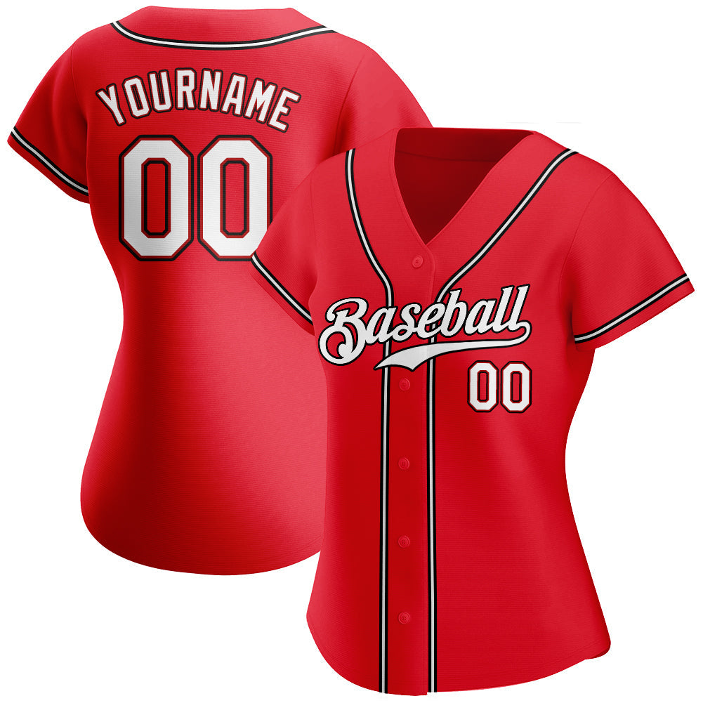 Custom Baseball Jersey - Red White-Black - Style Red0099