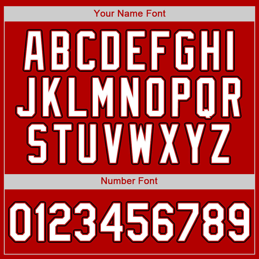 Custom Baseball Jersey - Red White-Black - Style Red0099