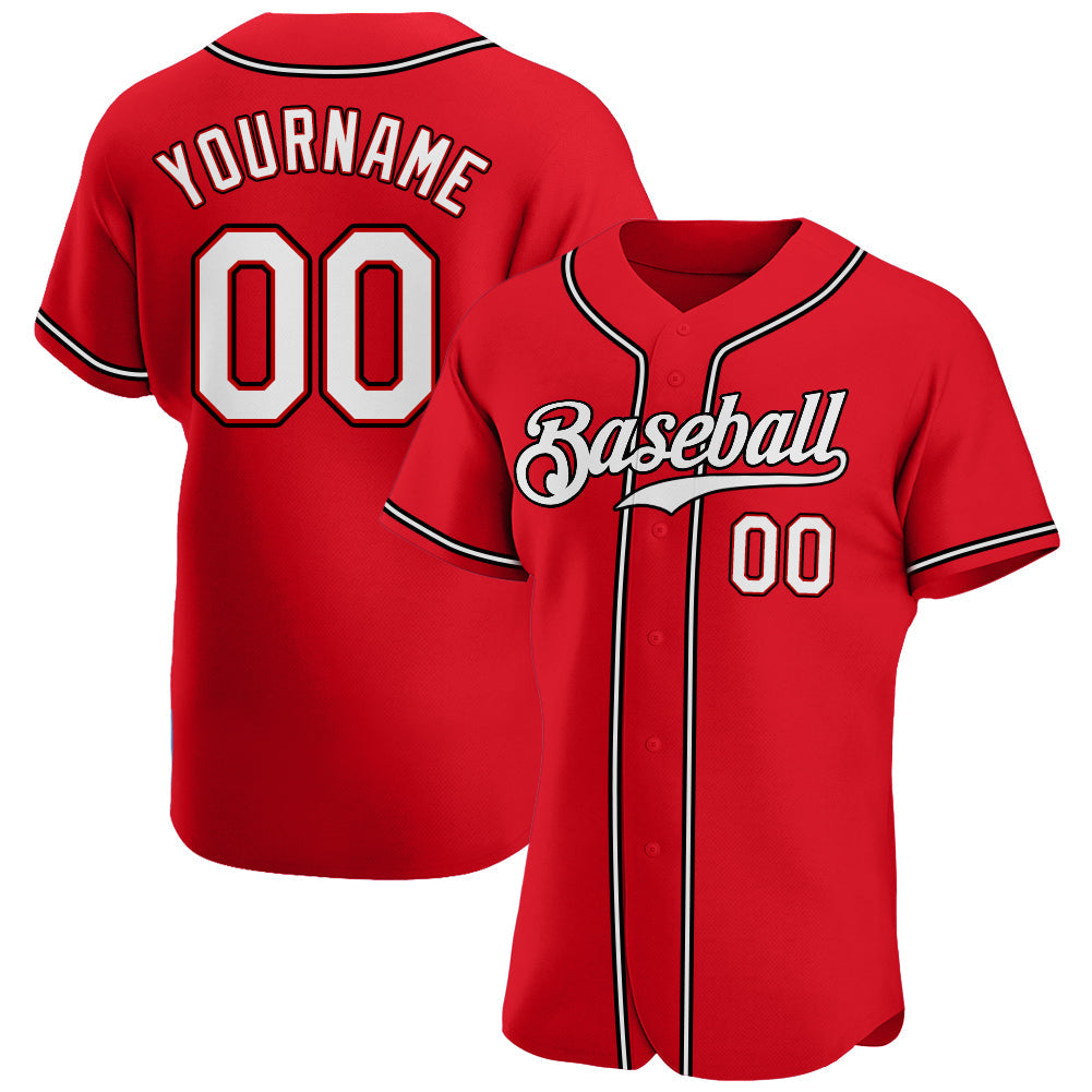 Custom Baseball Jersey - Red White-Black - Style Red0099