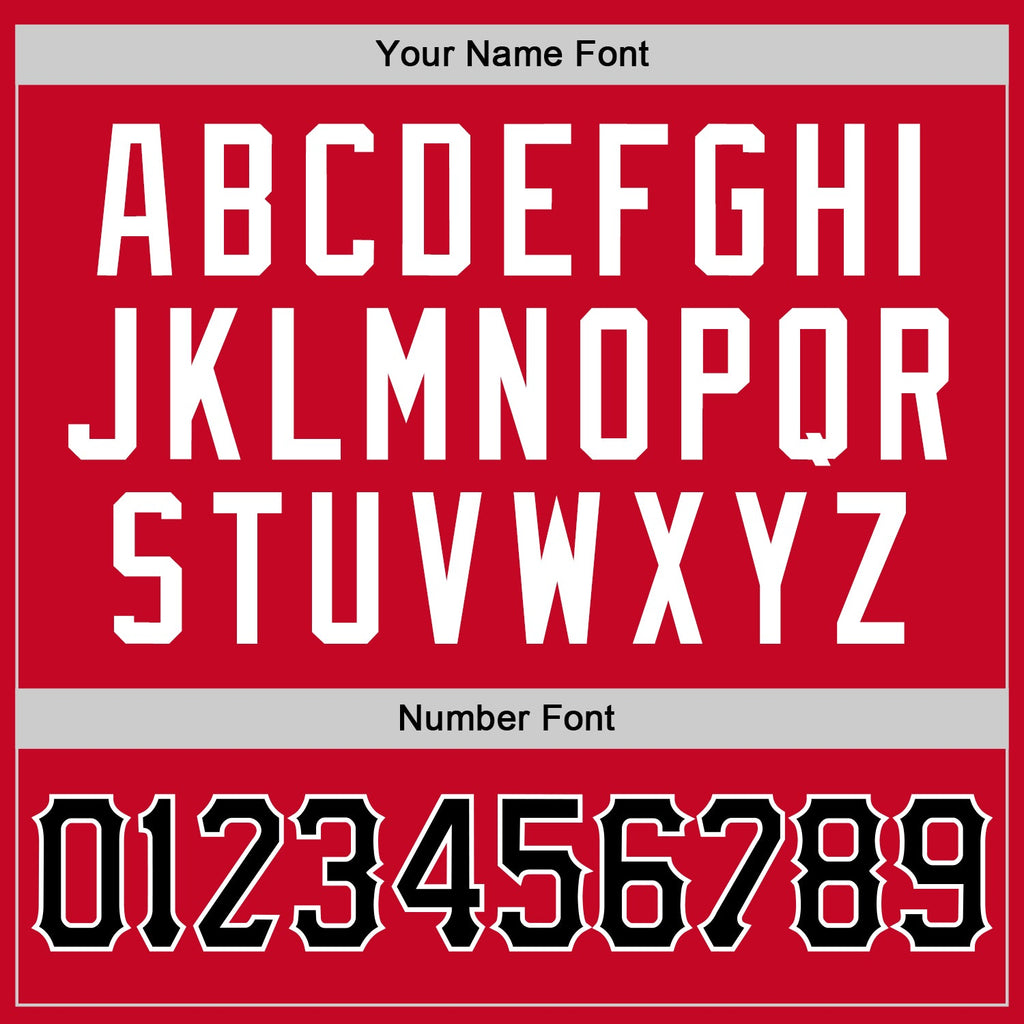 Custom Basketball Jersey - Red Black-White Round Neck Rib-Knit