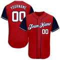 Custom Baseball Jersey - Red White-Navy Two Tone
