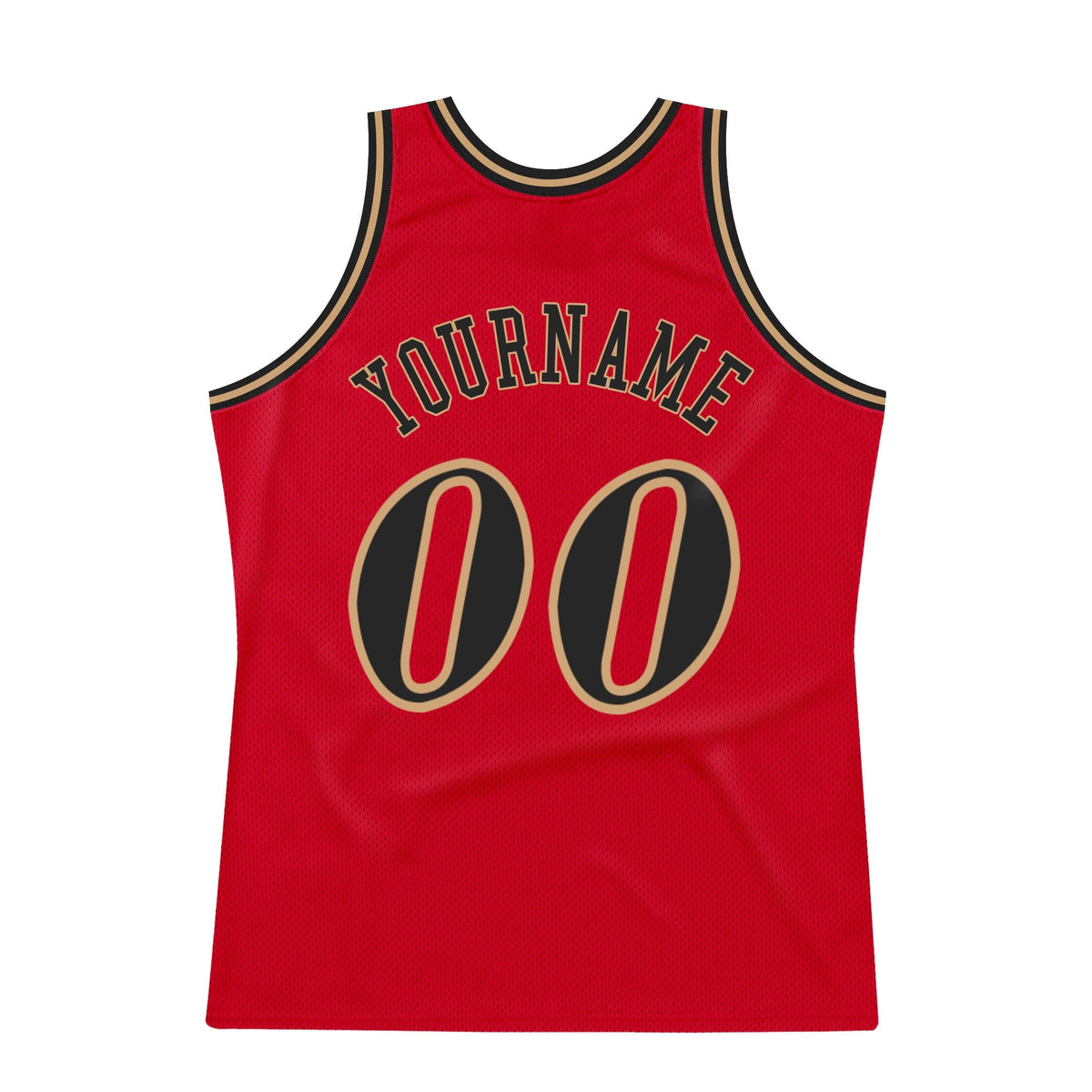 Custom Basketball Jersey - Red Black-Old Gold Throwback