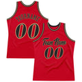 Custom Basketball Jersey - Red Black-Old Gold Throwback