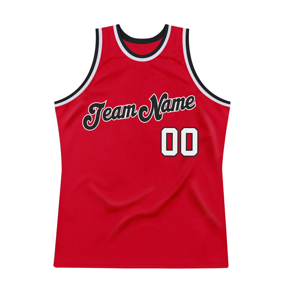 Custom Basketball Jersey - Red White-Black Throwback - Style Red0209