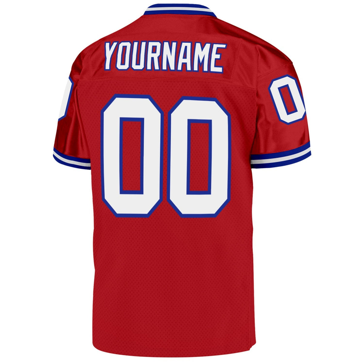 Custom Football Jersey - Red White-Royal Mesh Throwback