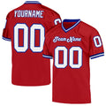 Custom Football Jersey - Red White-Royal Mesh Throwback