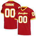 Custom Football Jersey - Red White-Gold Mesh Throwback