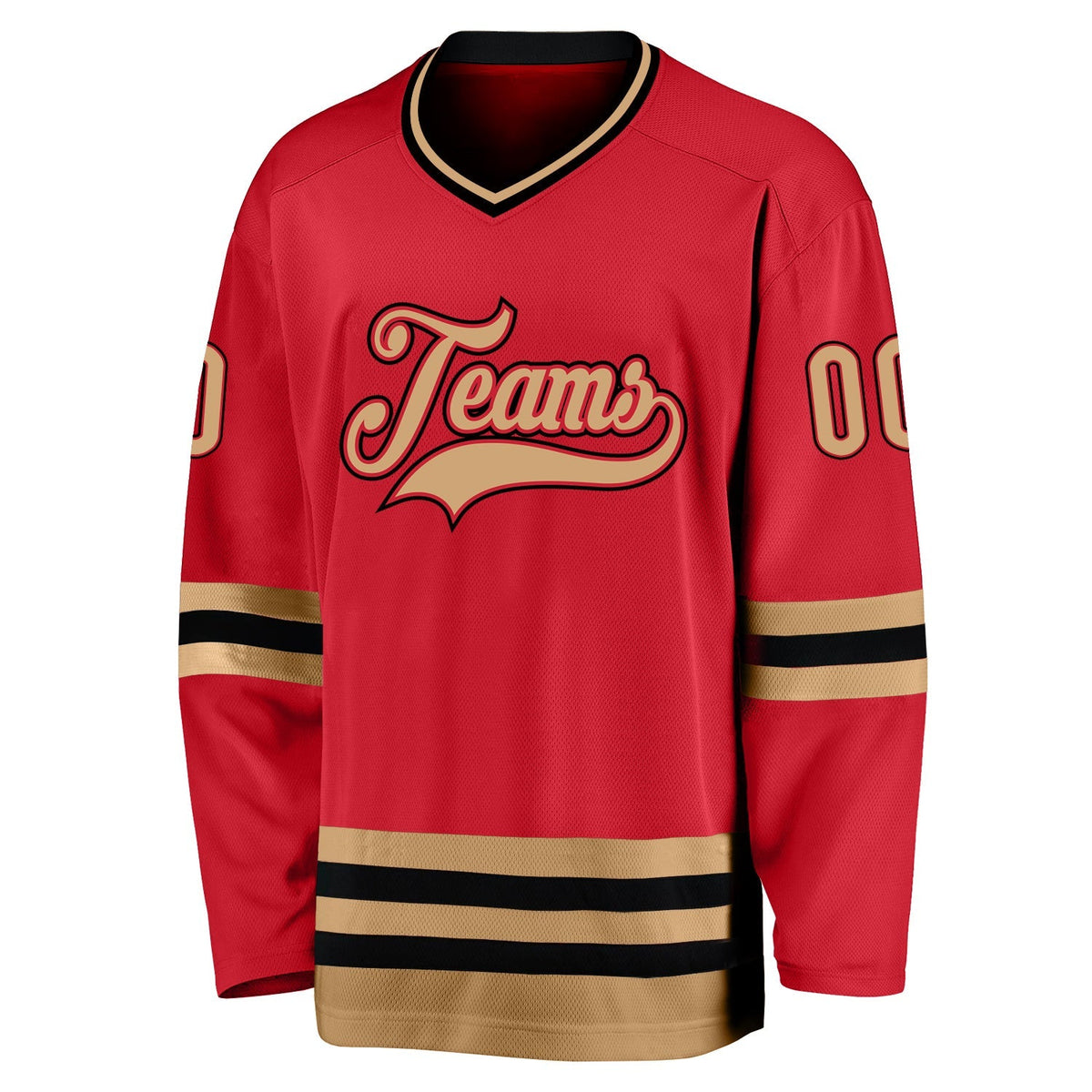 Custom Hockey Jersey - Red Old Gold-Black