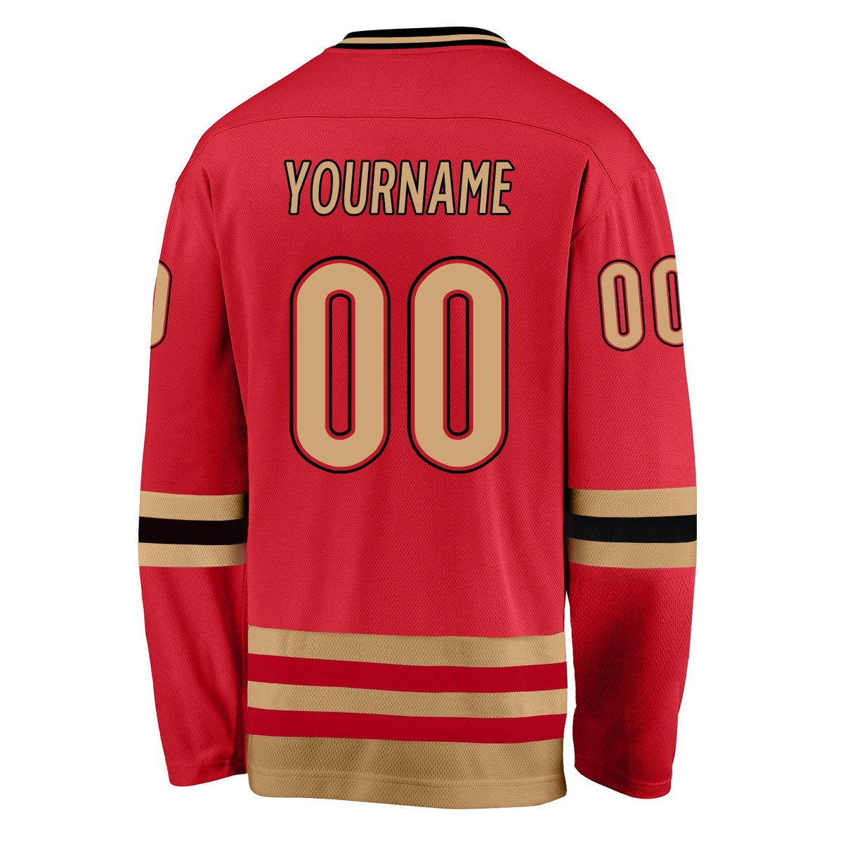 Custom Hockey Jersey - Red Old Gold-Black