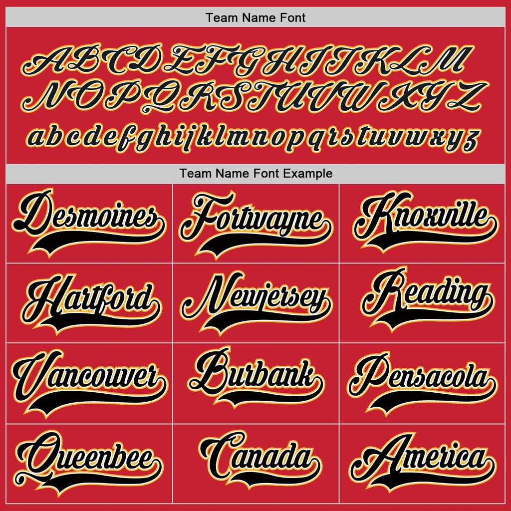Custom Hockey Jersey - Red Black-Gold - Style Red0276