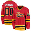 Custom Hockey Jersey - Red Black-Gold - Style Red0276