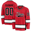 Custom Hockey Jersey - Red Black-White - Style Red0328