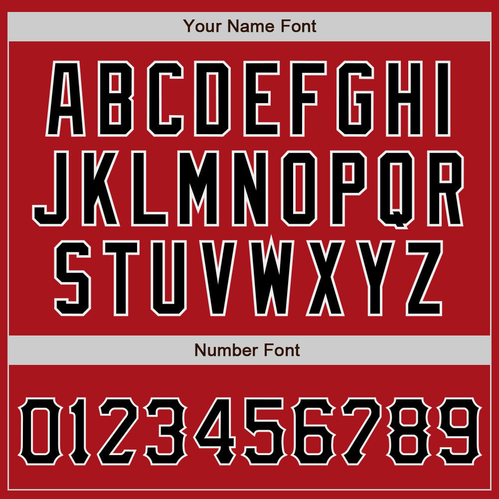 Custom Baseball Jersey - Red Black-White