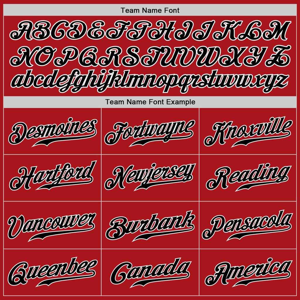 Custom Baseball Jersey - Red Black-White