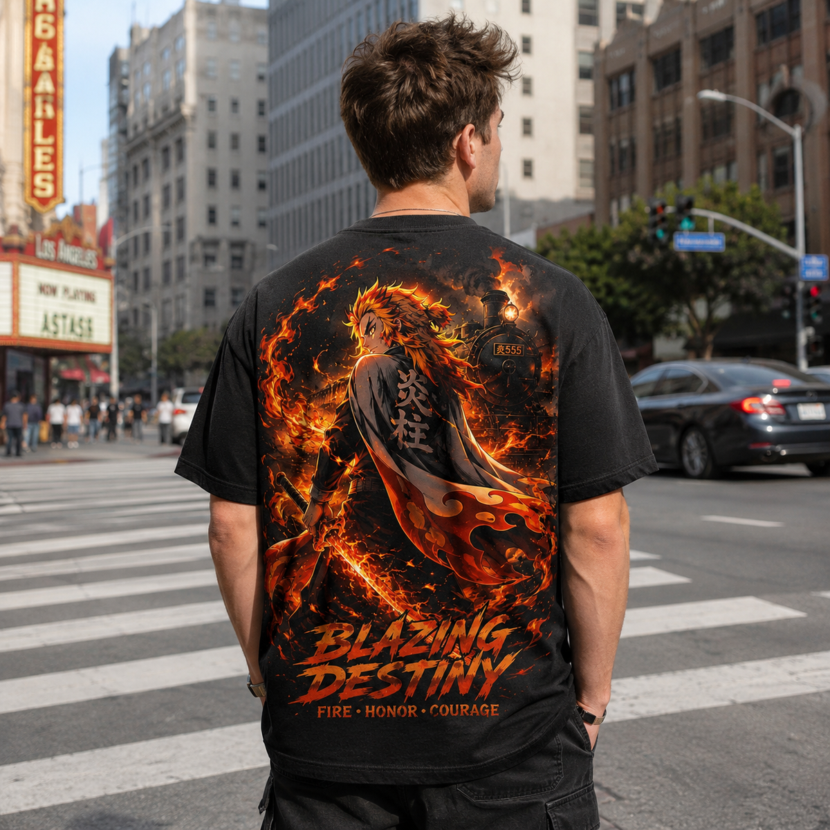 Rengoku Kyojuro Demon Slayer Anime Graphic Tee - Blazing Destiny