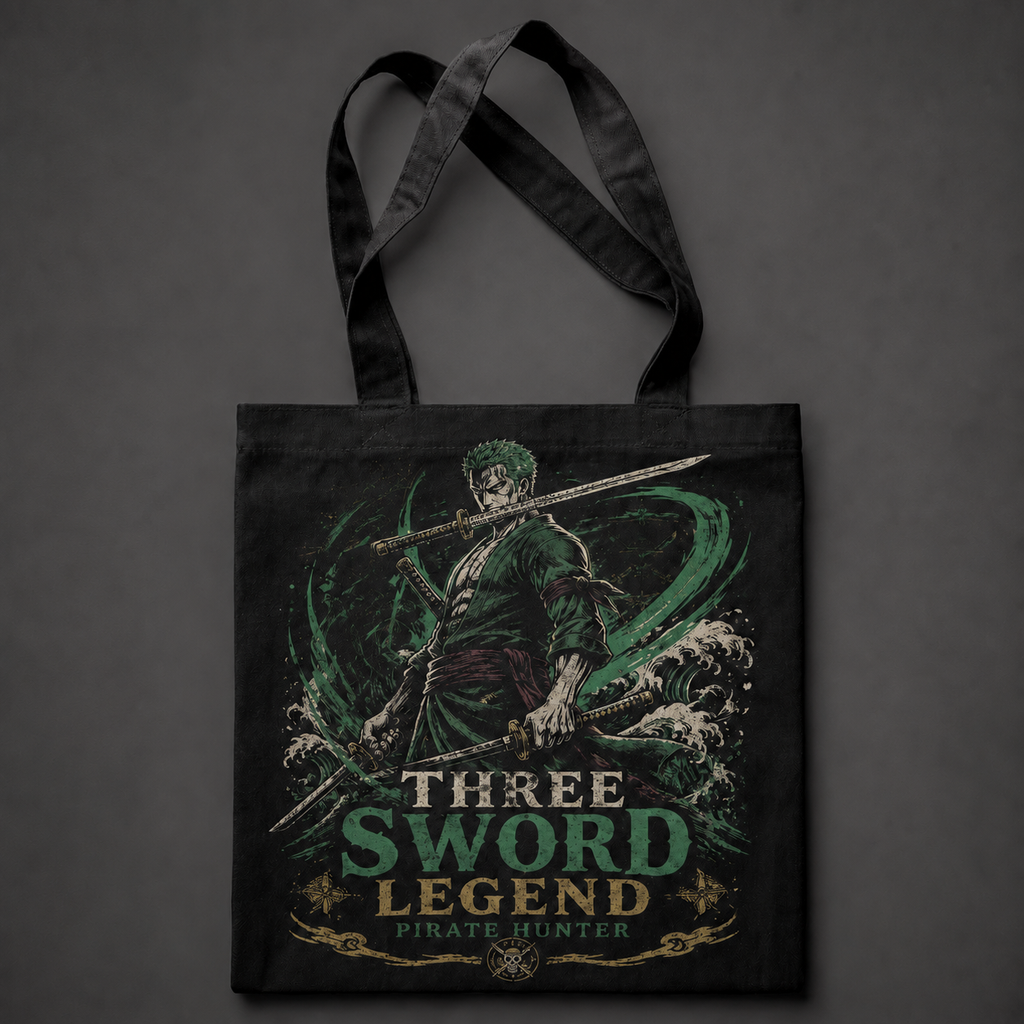 Roronoa Zoro One Piece Anime Canvas Tote Bag - Three Sword Legend