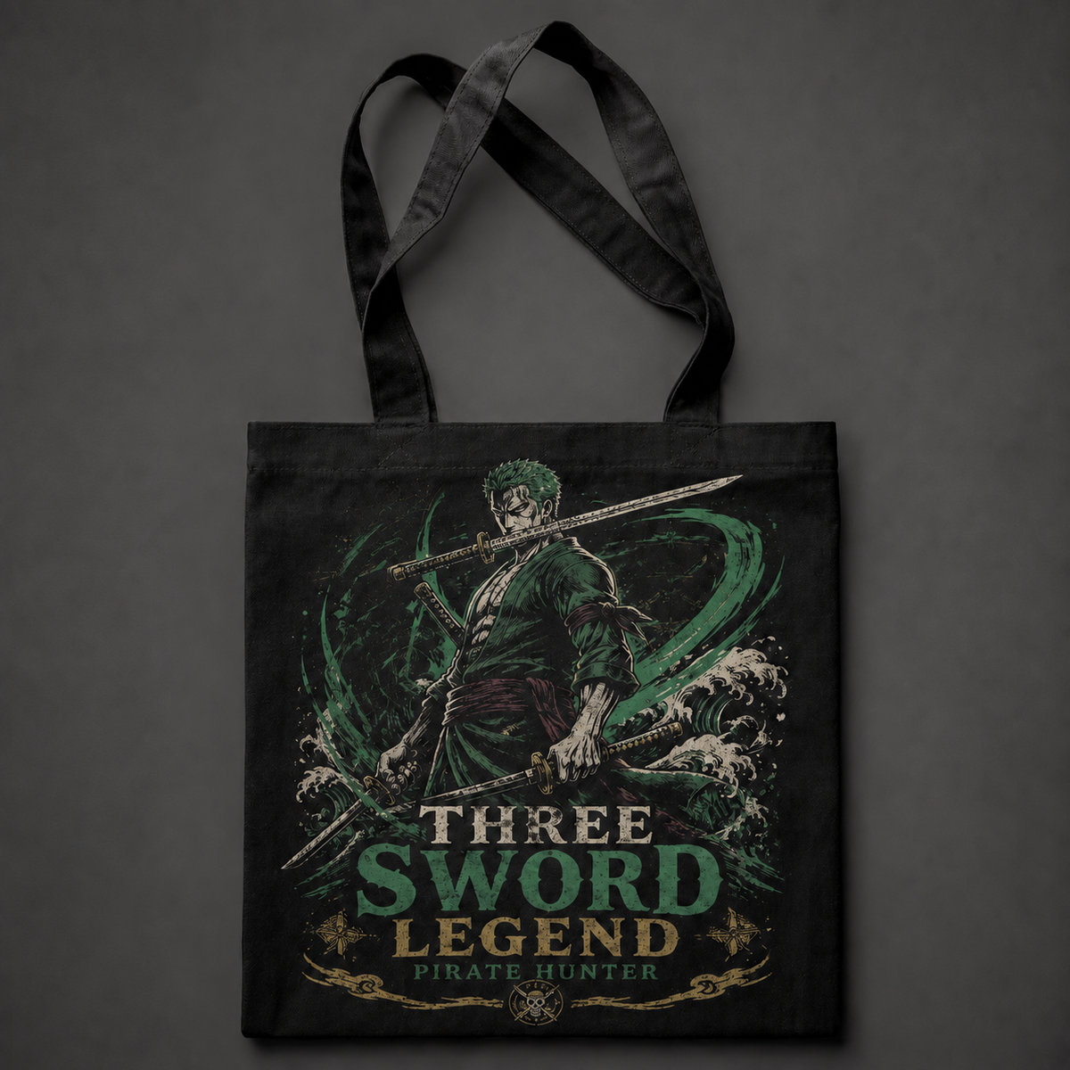 Roronoa Zoro One Piece Anime Canvas Tote Bag - Three Sword Legend